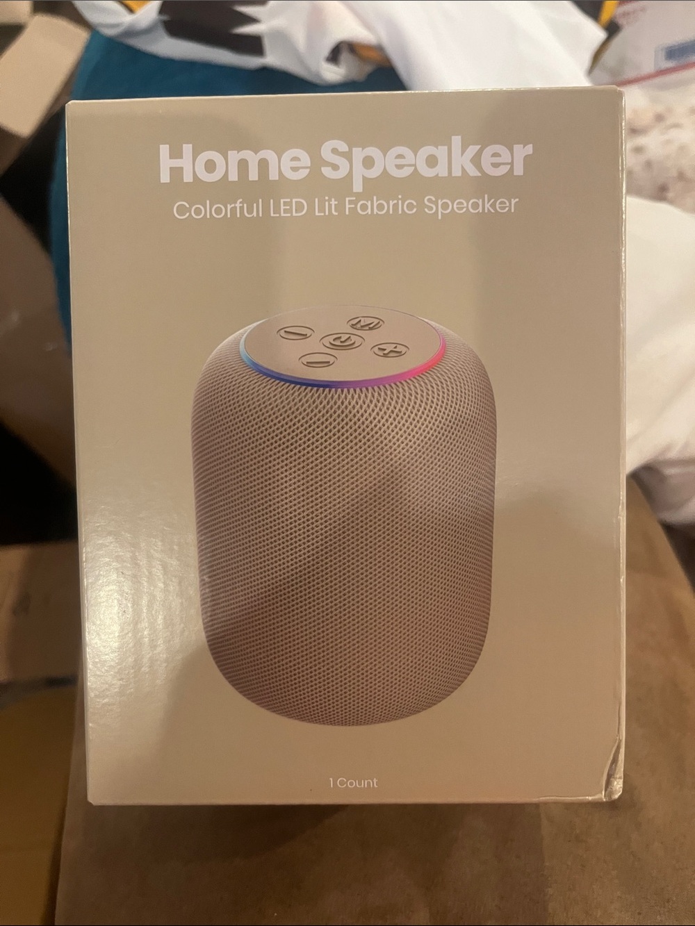 Home Speaker - LED Fabric Portable Speaker (Beige)